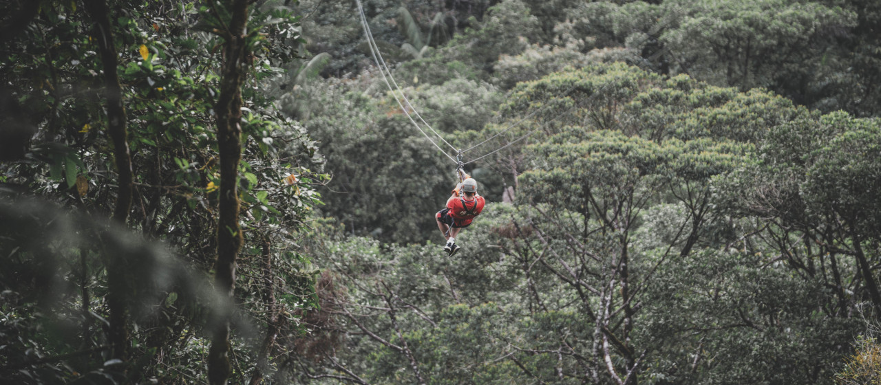Teamactiviteit in het Braulio Nationaal Park Carrillo