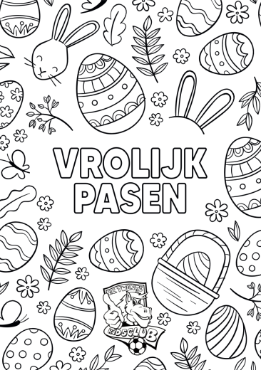Kleurplaat vrolijk Pasen
